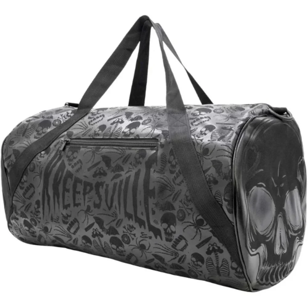 NWT Kreepsville 666 Black Gray Large Duffle Bag Gym Travel Punk Goth Skater